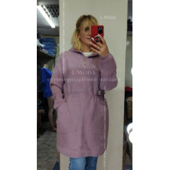 Куртка- альпака подовжена 48 50 52 пудра 50