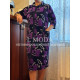 Жіночий велюровий халат на замку та коротким рукавом геометрія 2 62