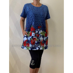 Жіночий літній костюм з тунікою LM30003