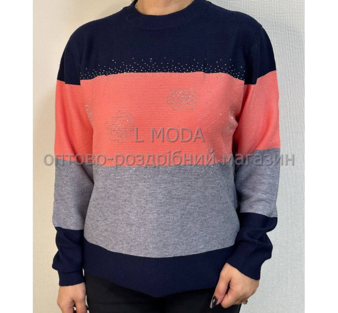 Кофта трикотажна стійка триколірна LM-0132-00