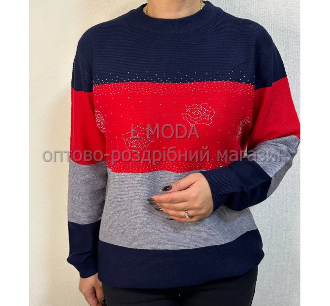 Кофта трикотажна стійка триколірна LM-0132-00
