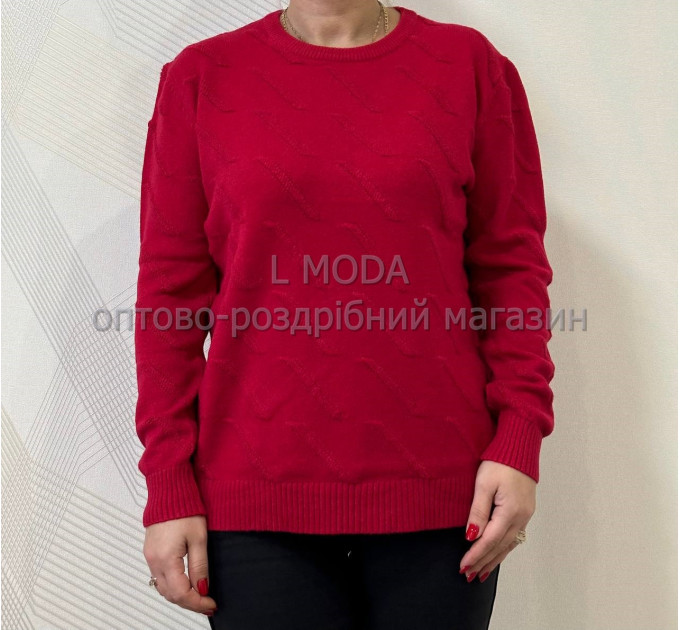Кофта жіноча трикотажна з абстрактним тисненням червона Кофта жіноча трикотажна з абстрактним тисненням червона