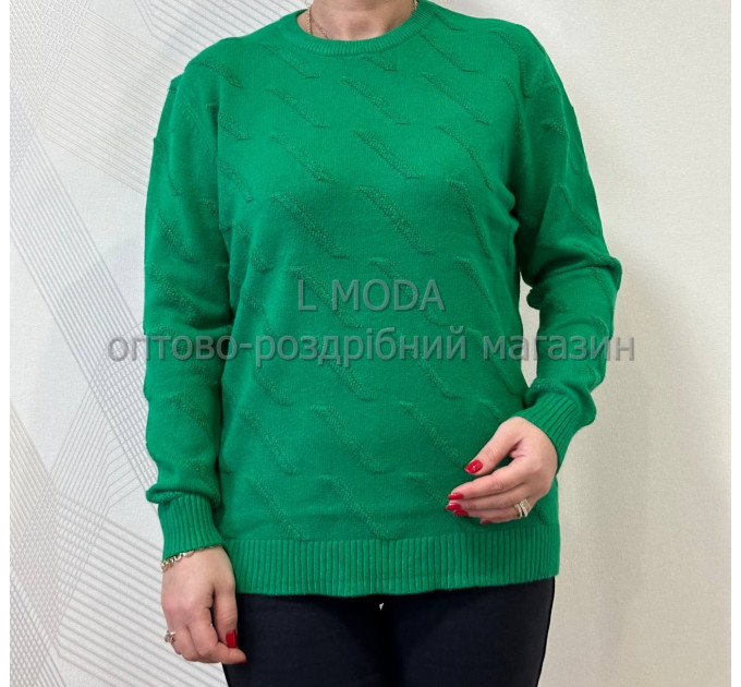 Кофта жіноча трикотажна з абстрактним тисненням зелена Кофта жіноча трикотажна з абстрактним тисненням зелена
