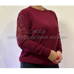 Кофта з ажурним рукавом біла 50